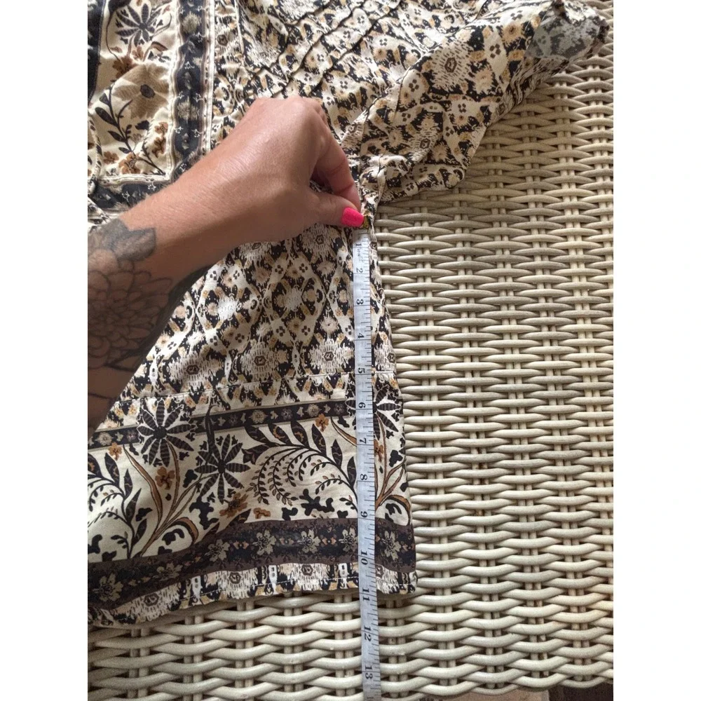 Anthropologie Pleated Puff Sleeve Blouse Small Boho cottage core croquette